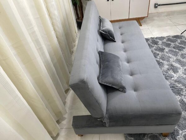 Sofá Cama Arpoador 1.85m - Cinza Veludão - Image 6
