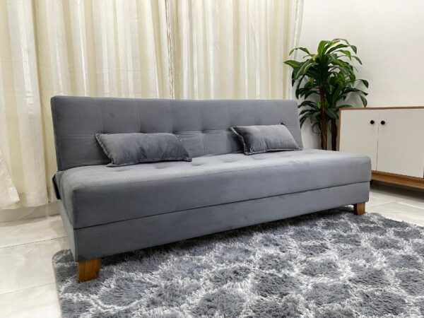 Sofá Cama Arpoador 1.85m - Cinza Veludão - Image 9