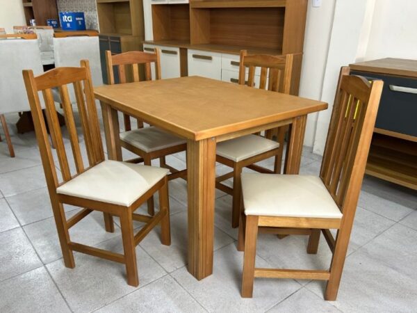 Mesa Eco Laminada 1.10m Com 4 Cadeiras Viena - Avelã - Image 4
