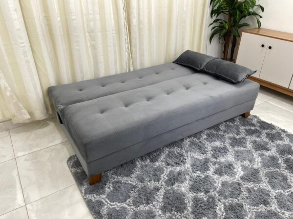 Sofá Cama Arpoador 1.85m - Cinza Veludão - Image 2