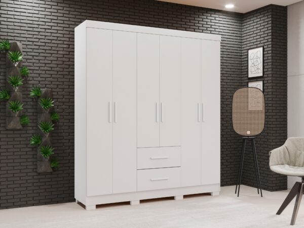 Guarda-Roupa Estrela 6 portas - Branco