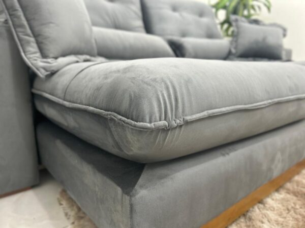 Sofá Retrátil e Reclinável Kioto 2.10m - Cinza Veludo - Image 6