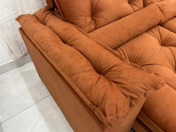 Sofá Retrátil Reclinável Brasão 2.70m- Terracota Veludo - Image 8