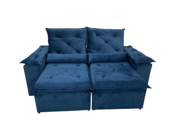 Sofá Retrátil Reclinável Brasão 2.00m- Azul Veludo - Image 8