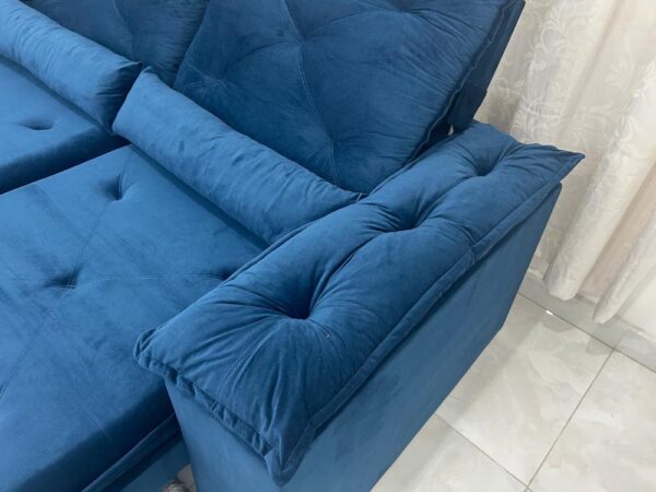 Sofá Retrátil Reclinável Brasão 2.00m- Azul Veludo - Image 5