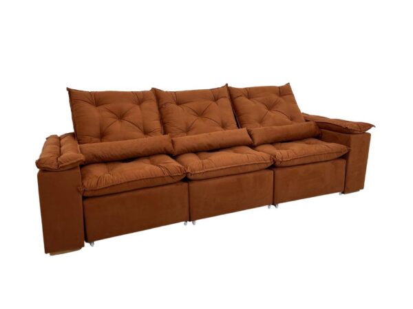 Sofá Retrátil Reclinável Brasão 2.70m- Terracota Veludo - Image 11