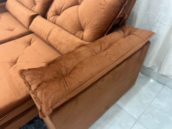 Sofá Retrátil Reclinável Brasão 2.00m- Terracota Veludo - Image 4