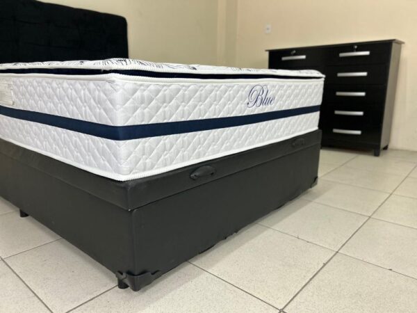 Combo Colchão Blue Molas Ensacadas Queen – 158x198x32 + Base Box Baú Classic Queen – Preto Corino - Image 3