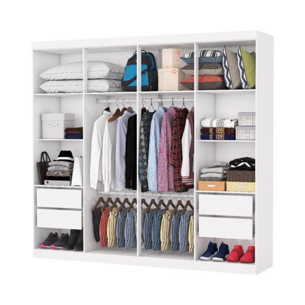 Guarda-Roupa Rubi 8 Portas e 4 Gavetas -  Branco - Image 3