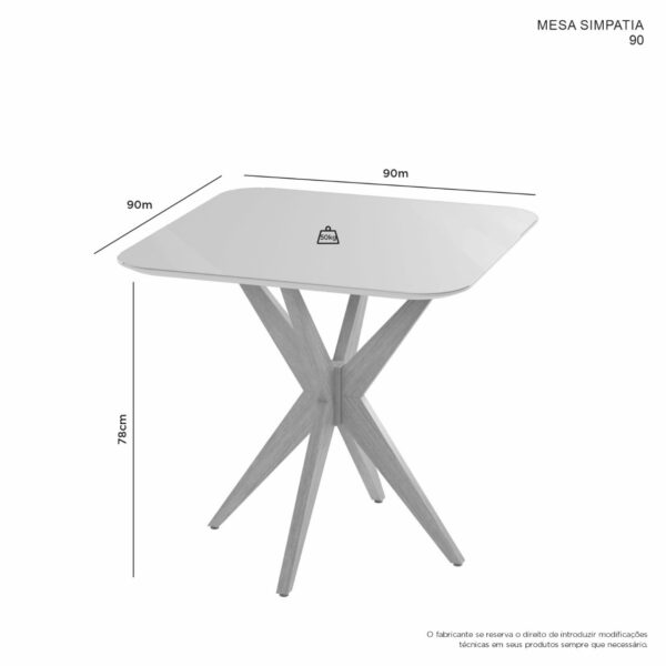 Mesa de Jantar Simpatia 0.90x0.90 Quadrada - Cinamomo - Image 2