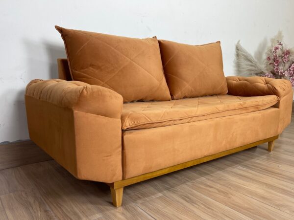 Sofá 3 lugares Berlim 2.00m - Terracota Veludo - Image 3