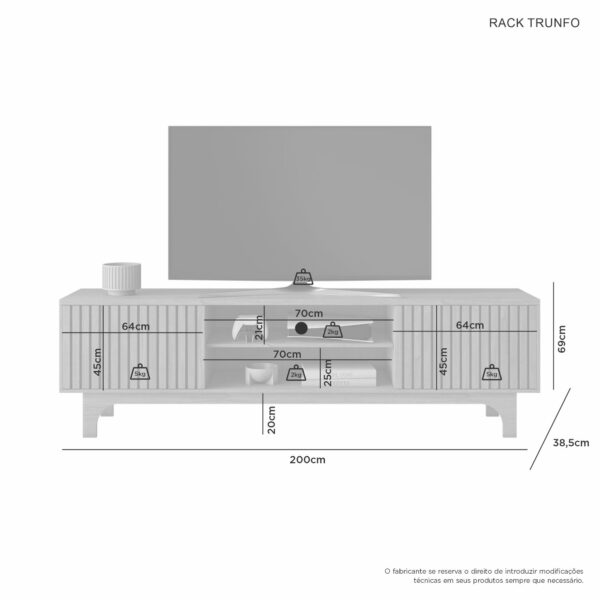 Rack Trunfo 70" - Cinamomo/Off - Image 2