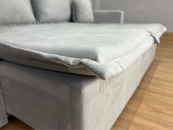 Sofá Cama Retrátil Reclinável Positano 1.80m Mod.80 - Prata Veludo - Image 4