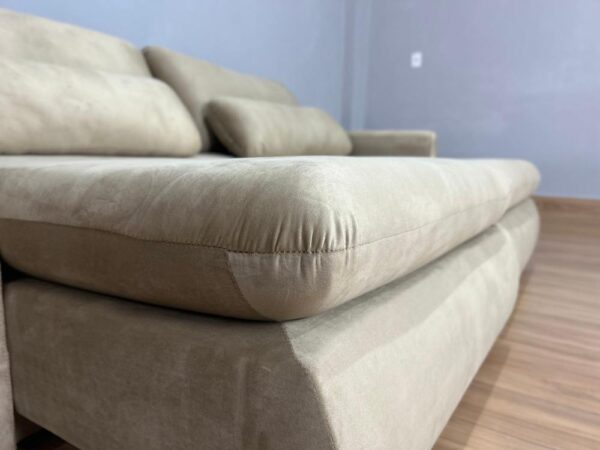 Sofá Cama Retrátil Reclinável Amaranto 2.10m Mod.90 - Capuccino Veludo - Image 5