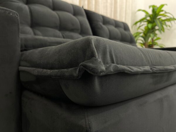 Sofá Retrátil Reclinável Small 2.30m - Preto Veludão - Image 5