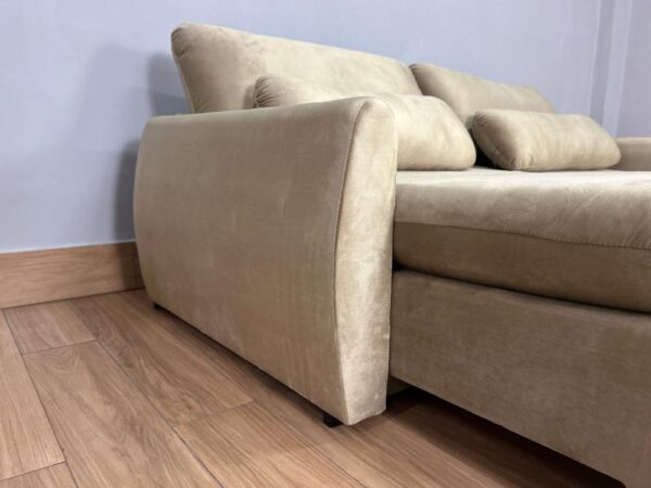 Sofá Cama Retrátil Reclinável Amaranto 2.30m Mod.100 - Capuccino Veludo - Image 7