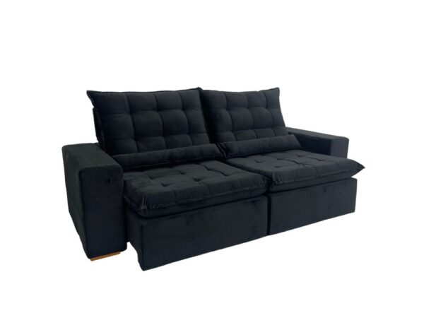 Sofá Retrátil Reclinável Small 2.30m - Preto Veludão - Image 12