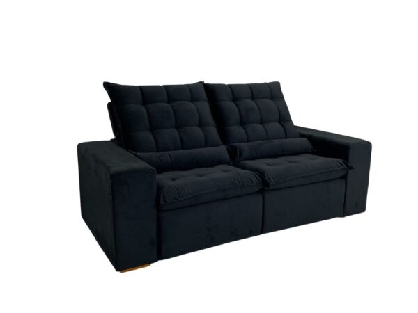 Sofá Retrátil Reclinável Small 2.00m - Preto Veludão - Image 9