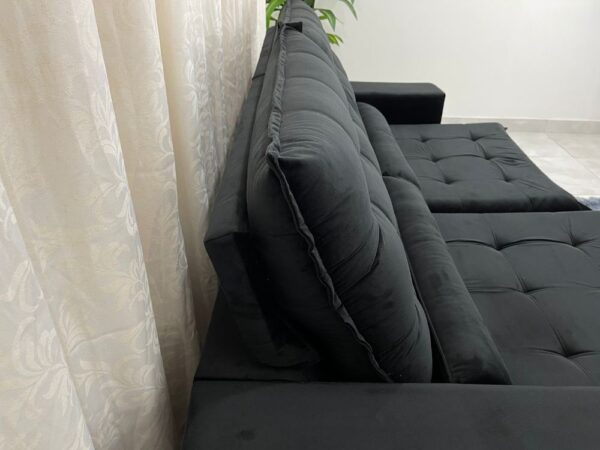 Sofá Retrátil Reclinável Small 2.30m - Preto Veludão - Image 2