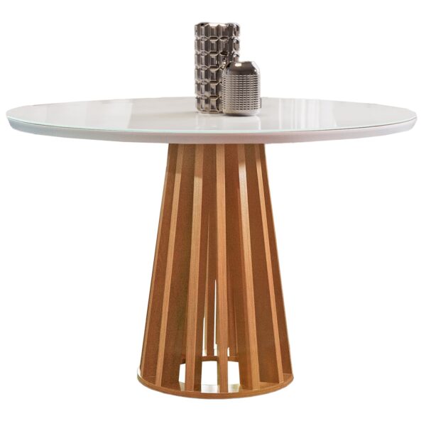 Mesa de Jantar Berlim 1.00x1.00 Redonda - Cinamomo/Off White