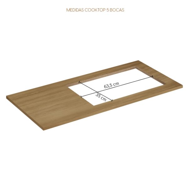 Balcão Cronus Cooktop 5 Bocas - Cinamomo/Off White - Image 4