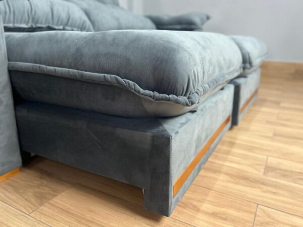 Sofá Retrátil e Reclinável Istambul 2.10m - Cinza Veludo - Image 4