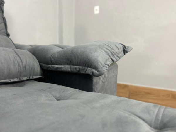 Sofá Retrátil e Reclinável Istambul 2.10m - Cinza Veludo - Image 3